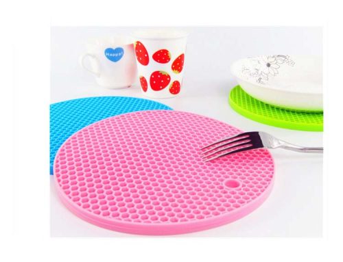 Colored round heat-insulated silicone rubber pad