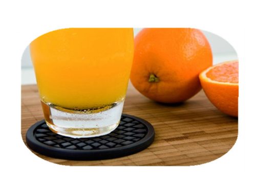 Durable round soft silicone wine coaster
