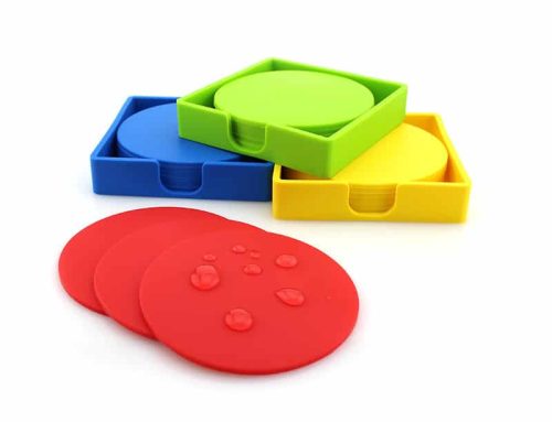 Round Square Custom Logo Silicone Thermal Insulation Anti-Slip Coaster Set